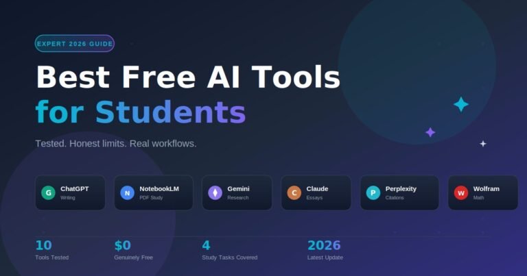 Best free AI tools for students 2026 — ChatGPT, NotebookLM, Gemini, Claude, Perplexity and Wolfram Alpha compared