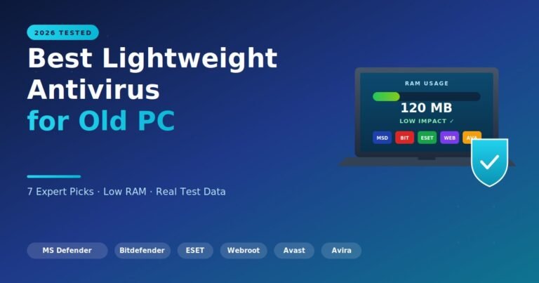 Best lightweight antivirus for old PC — RAM usage comparison showing low impact security tools tested in 2026