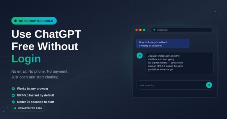 How to use ChatGPT free without login — guest mode tutorial on chatgpt.com