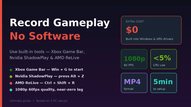 Record gameplay on PC without software using Xbox Game Bar guide