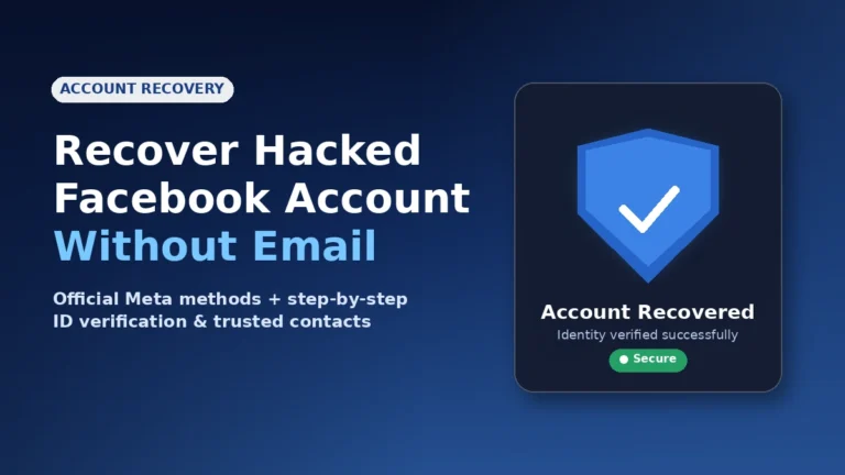 Recover hacked Facebook account without email — expert guide with official Meta recovery methods